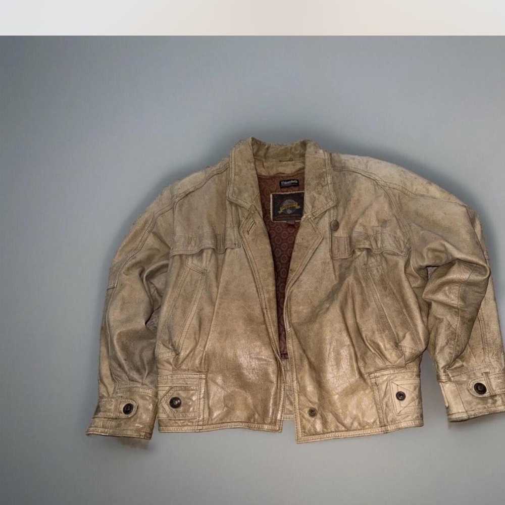 Unisex Tan Leather Jacket